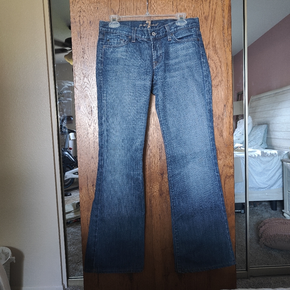 Seven For All Mankind Flare Jeans Size 28 100% cotton Light wash Made in USA